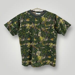 VTG Bushlan Shirt Mens Size Large Green Camo Pocket Tee Made USA Hunting Outdoor